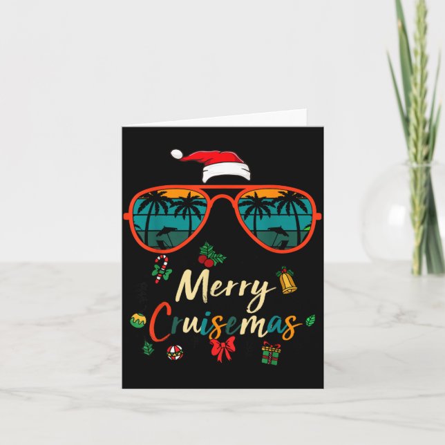 Tarjeta Merry Cruisemas 2025 Xmas Santa Reindeer Cruise Ma (Anverso)