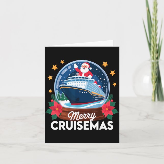 Tarjeta Merry Cruisemas Christmas Family Cruisin Funny Cru (Anverso)