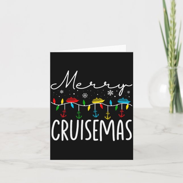 Tarjeta Merry Cruisemas Christmas Family Cruisin Funny Cru (Anverso)