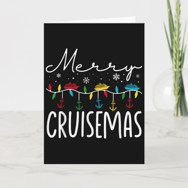 Tarjeta Merry Cruisemas Christmas Family Cruisin Funny Cru (Anverso)