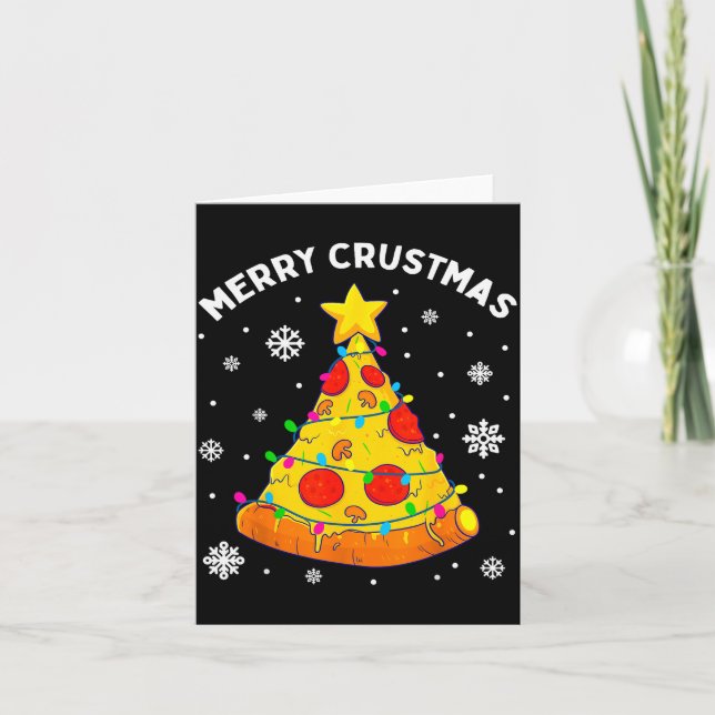 Tarjeta Merry Crustmas Zza Christmas Tree Xmas Kids Men  (Anverso)