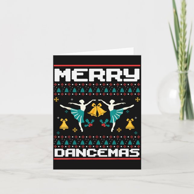 Tarjeta Merry Dancemas Ballet Dancers Ugly Christmas Xmas  (Anverso)