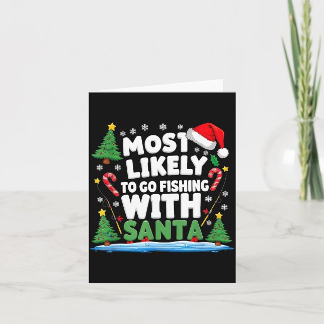 Tarjeta Merry Fishmas Funny Fish Santa Bigfoot Christmas F (Anverso)