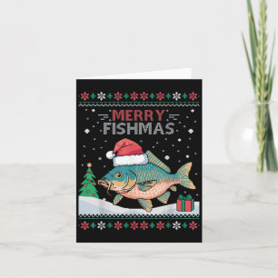 Tarjeta Merry Fishmas - Navidades feos y divertidos pescar