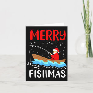 Tarjeta Merry Fishmas Navidades graciosos