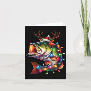 Tarjeta Merry Fishmas Santa Fishing Amantes Graciosos