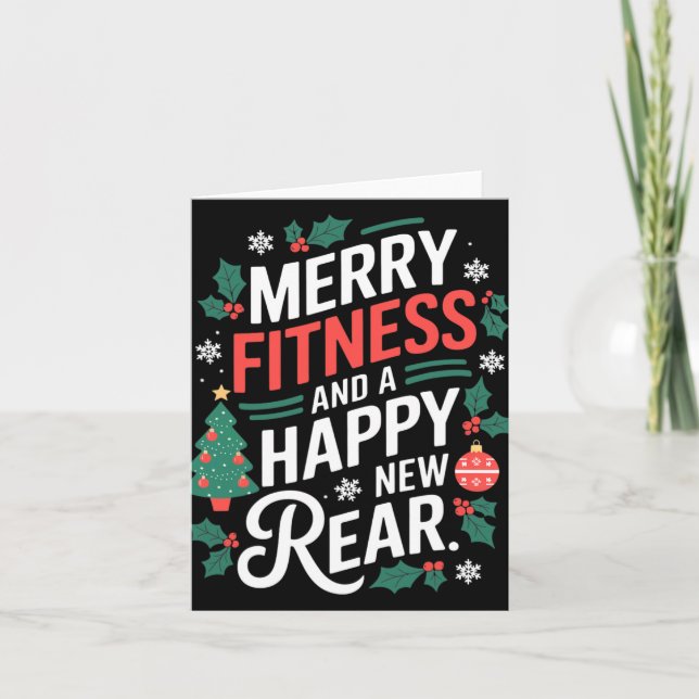Tarjeta Merry Fitness And A Happy New Rear Fitmas Christma (Anverso)