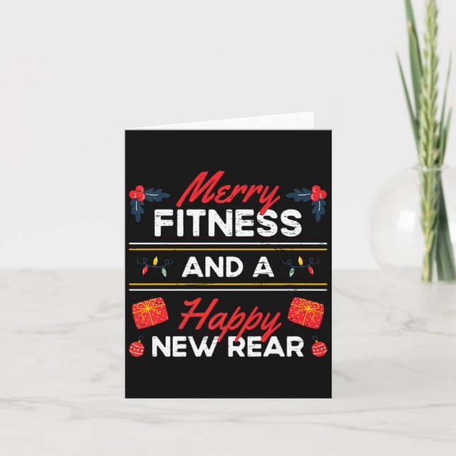Tarjeta Merry Fitness And A Happy New Rear Workout Xmas Ch (Anverso)