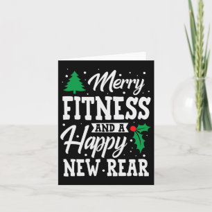 Tarjeta Merry Fitness Feliz Nuevo Navidad de entrenamiento