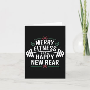 Tarjeta Merry Fitness Y Feliz Nuevo Gimnasio Trasero Funny