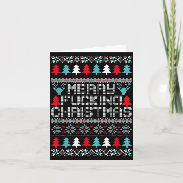 Tarjeta Merry Foring Christmas Ugly Christmas Shirt Xmas G (Anverso)