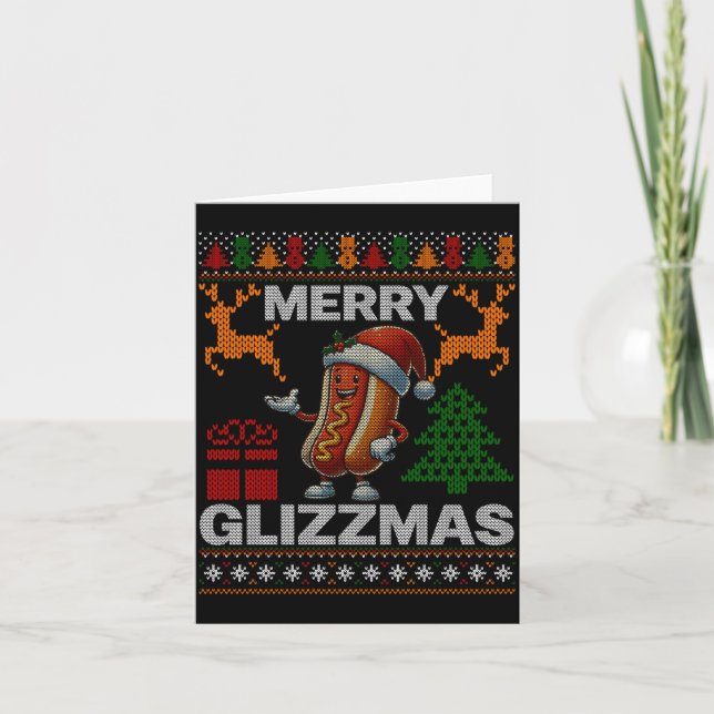 Tarjeta Merry Glizzmas -christmas Glizy Matching Family Ug (Anverso)
