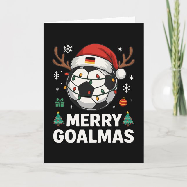 Tarjeta Merry Goalmas - Funny Soccer Christmas (Anverso)