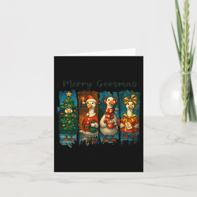 Tarjeta Merry Goosmas - Just A Jolly Goose - Christmas Goo (Anverso)