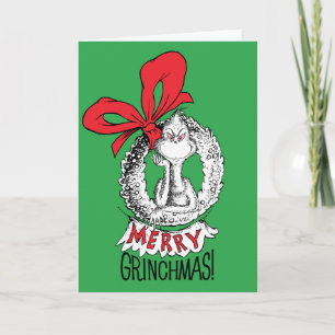 Tarjeta Merry Grinchmas Wreath Grinch