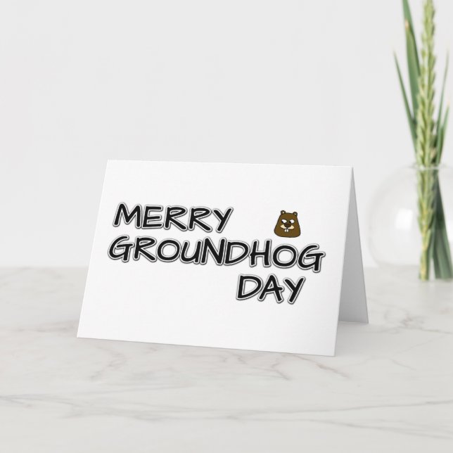 Tarjeta Merry Groundhog Day (Anverso)