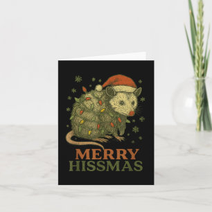 Tarjeta Merry Hissmas Ssum Santa Hat Xmas Hombres Ligeros