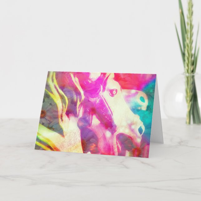 Tarjeta Merry Horse Digital Art (Anverso)