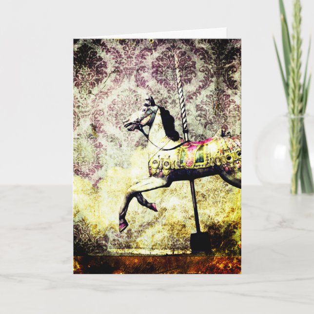 Tarjeta Merry Horse Grunge Hello (Anverso)
