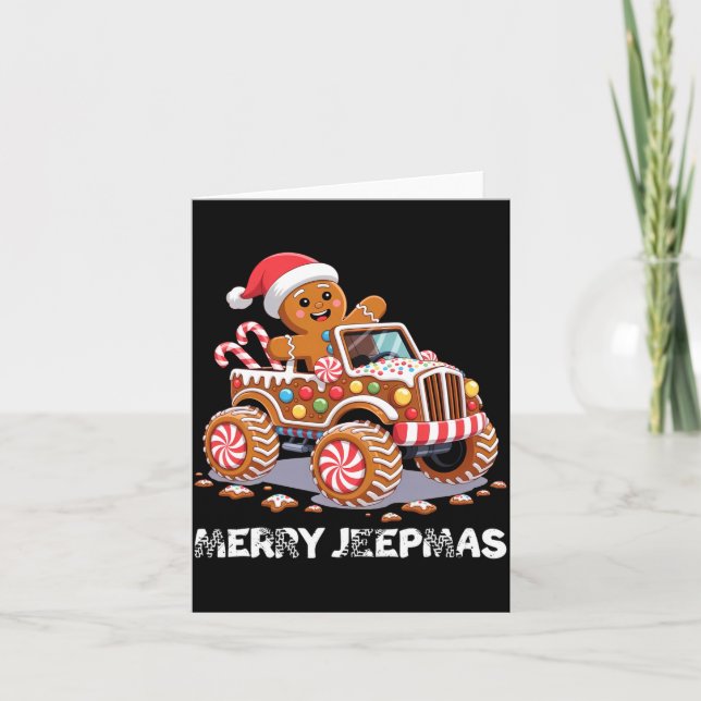 Tarjeta Merry Jeepmas Ugly Light Reindeer Christmas Long S (Anverso)