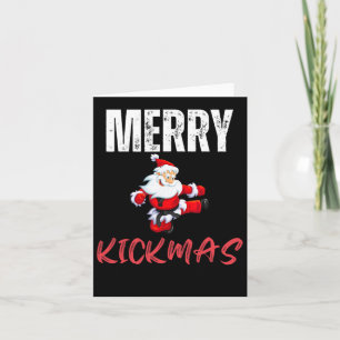 Tarjeta Merry Kick-mas Navidades divertidos Santa Claus Ka