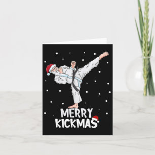 Tarjeta Merry Kickmas Karate Santa Claus Martial Arts Chri