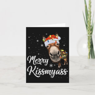 Tarjeta Merry Kissmy Donkey Sarcástico Navidad Gracioso Pa