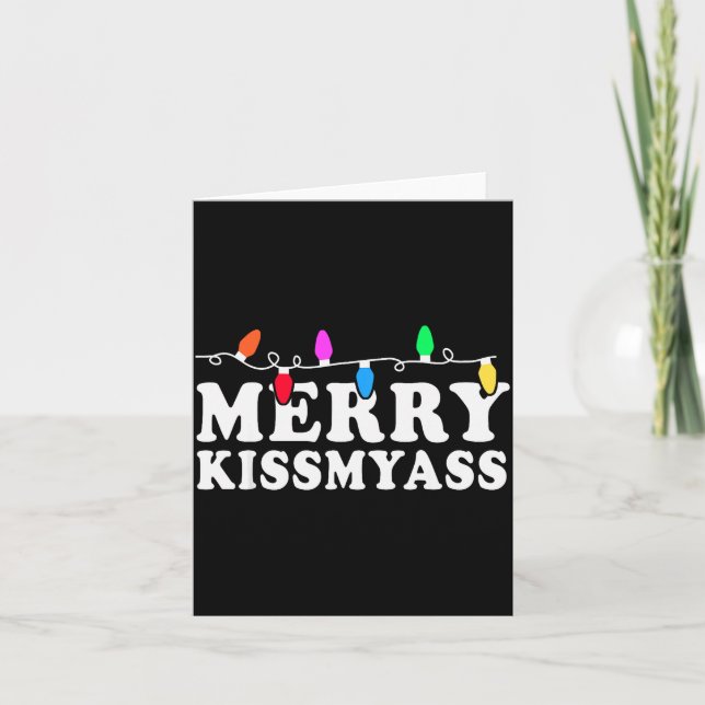 Tarjeta Merry Kissmy Shirt - Inappropriate Christmas Shirt (Anverso)
