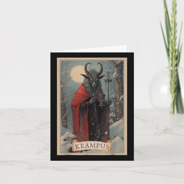 Tarjeta Merry Krampus Navidades de terror sudadizo maldad  (Anverso)
