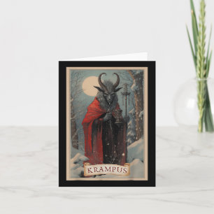 Tarjeta Merry Krampus Navidades de terror sudadizo maldad