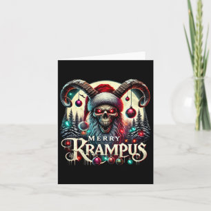 Tarjeta Merry Krampus Navidades Krampus Viene A La Ciudad