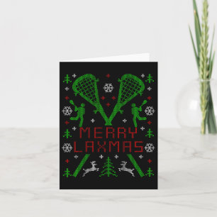 Tarjeta Merry Laxmas Funny Lacrosse Navidades feos Sweater
