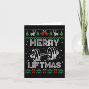 Tarjeta Merry Liftmas Funny Navidades Gym Workout Fitness
