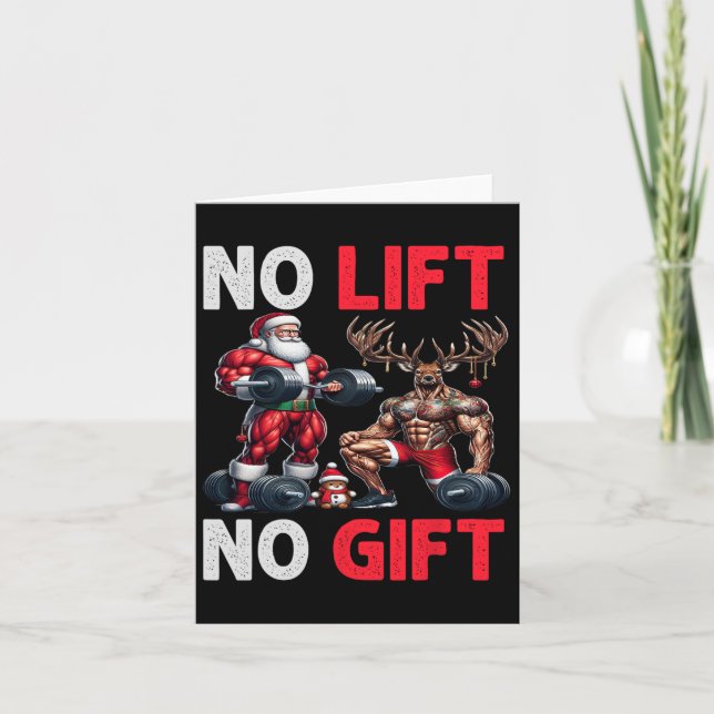 Tarjeta Merry Liftmas Músculo Santa Weightrising Cuerpo de (Anverso)