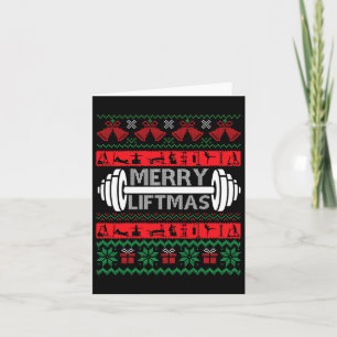 Tarjeta Merry Liftmas Navidades divertidos gimnasio