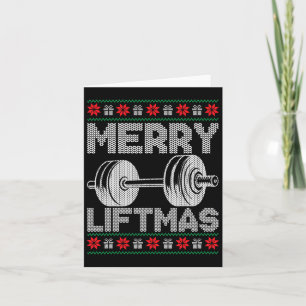 Tarjeta Merry Liftmas Navidades feos Gym Entrenamiento Fun