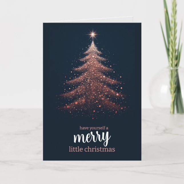 Tarjeta Merry Little Christmas Tree (Anverso)