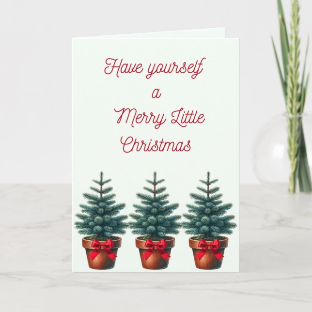 Tarjeta Merry Little Christmas Tree Card (Anverso)