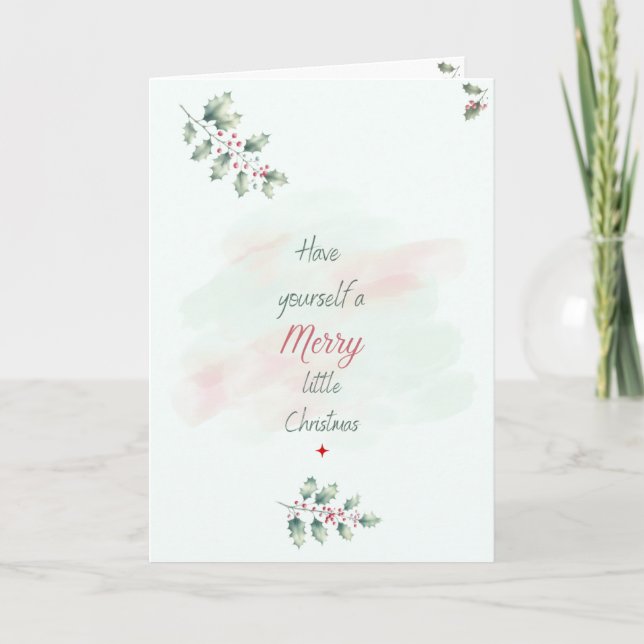 Tarjeta Merry Little Navidades (Anverso)