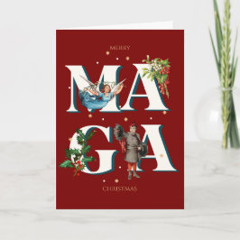 Tarjeta Merry MAGA Christmas Card Custom Message Patriotic