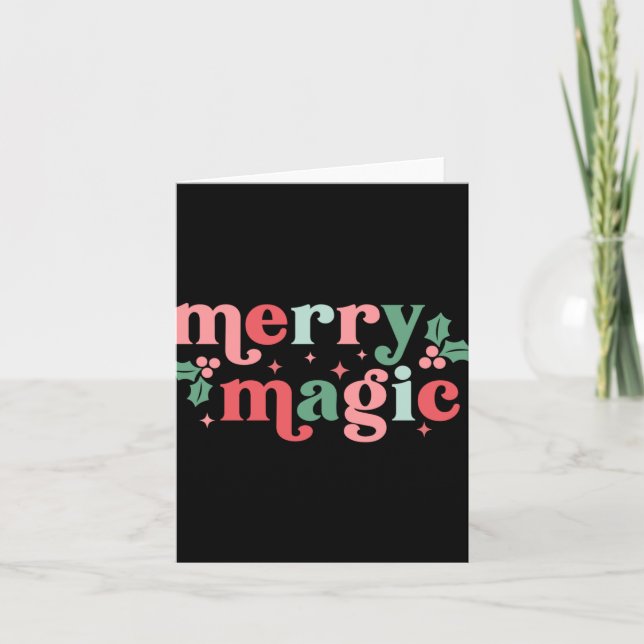 Tarjeta Merry Magic Colorful Holiday Tygraphy  (Anverso)