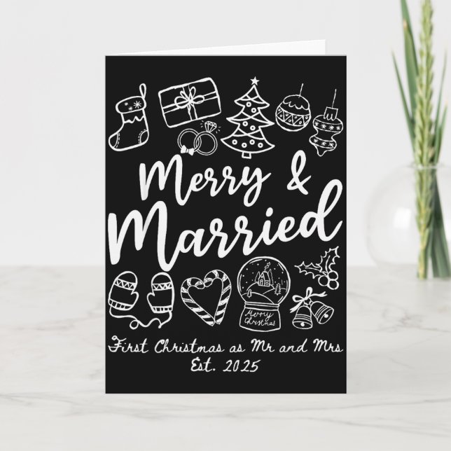Tarjeta Merry Married First Christmas As Mr And Mrs 2025 N (Anverso)