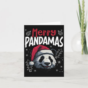 Tarjeta Merry Pandamas Navidades divertidos Panda
