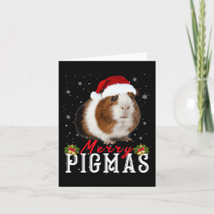 Tarjeta Merry Pigmas Face Mask Diversión Guinea Cerdos Nav