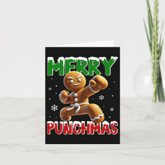Tarjeta Merry Punchmas Taekwondo Karate Gingerbread Mamáes