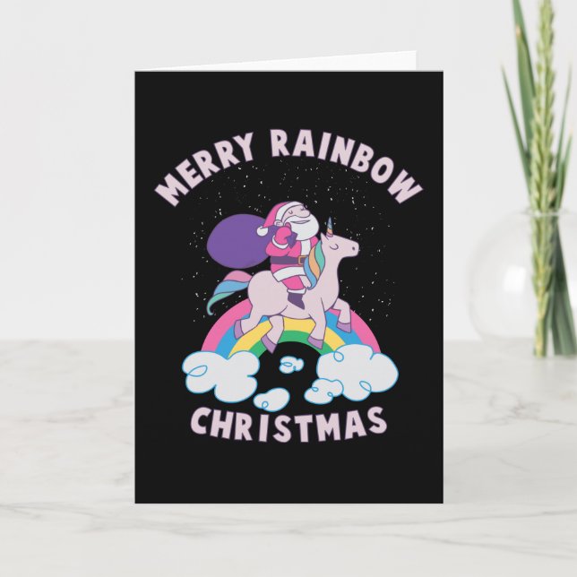 Tarjeta Merry Rainbow Navidades (Anverso)