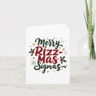 Tarjeta Merry Rizz Mas Sigmas Funny Gen Alpha Xmas Santa C