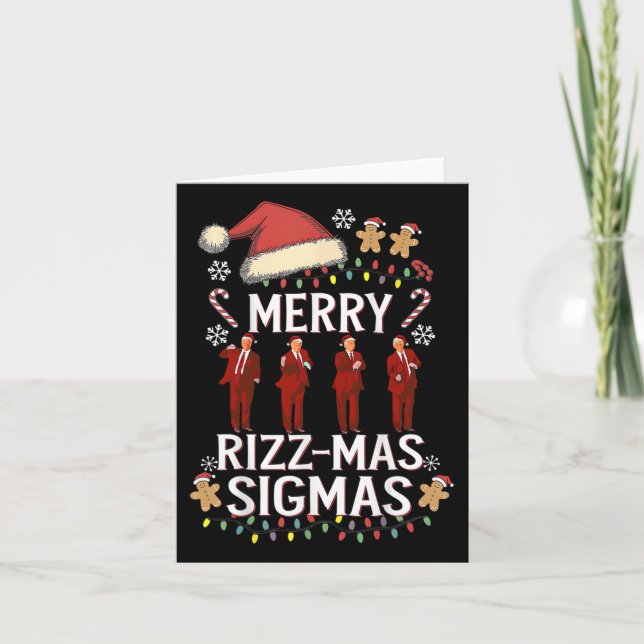 Tarjeta Merry Rizz Mas Sigmas Gen Alpha Trump Navidades Pj (Anverso)