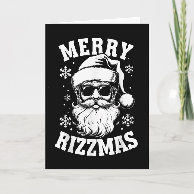 Tarjeta Merry Rizzmas Funny Christmas Santa Claus Happy Ch (Anverso)