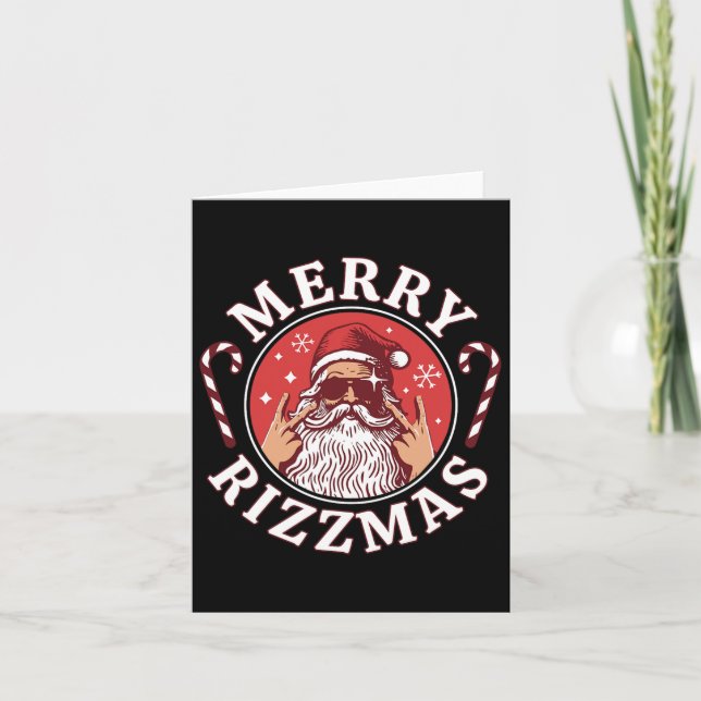Tarjeta Merry Rizzmas niños escuela de adolescentes Navida (Anverso)